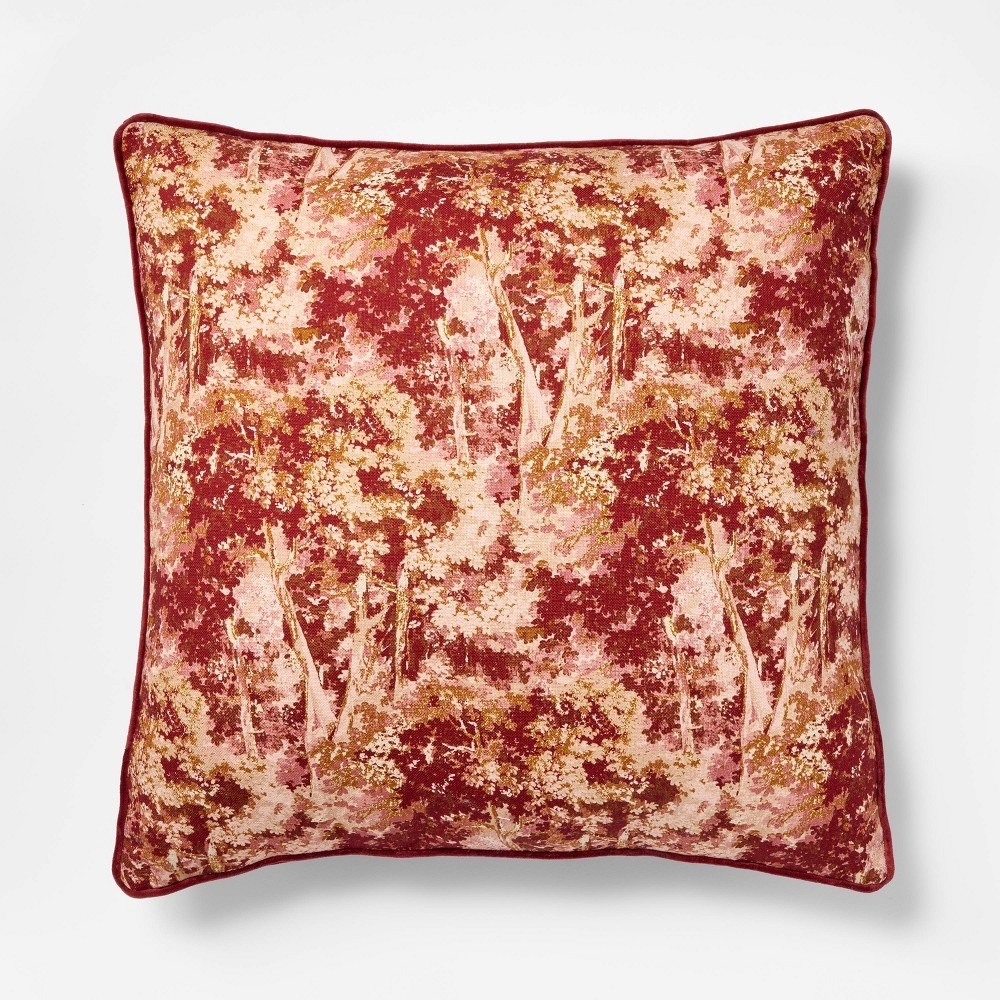 24" Abstract‎ Tree Throw Pillow Burgundy - Threshold Studio McGee, Target